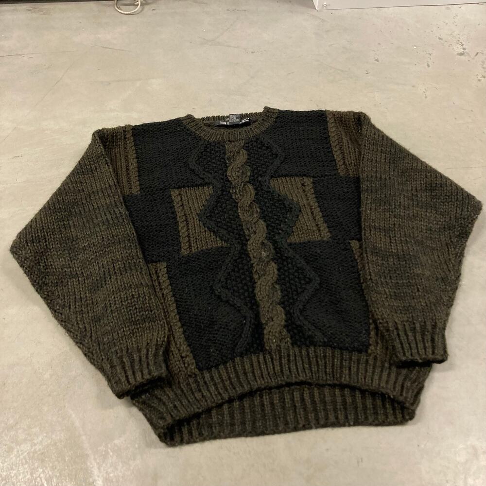 Brown patterned grandpa sweater
